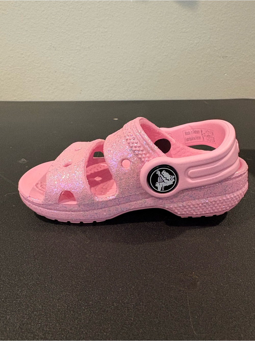 Crocs Classic Glitter Sandal Clog Kid Flamingo Pink Infant Baby Toddler Sizes - Picture 3 of 11